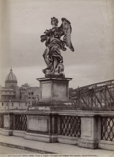 Alinari, Fratelli — Roma - Ponte S. Angelo - Un angelo con emblema della passione (Scuola Berniniana) — insieme